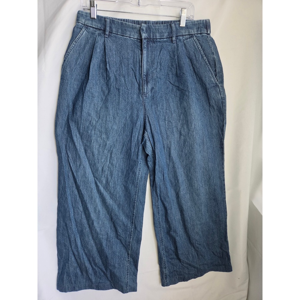GAP Wide Leg Jeans Womens Blue Medium Wash Relaxed High Rise Wide Leg